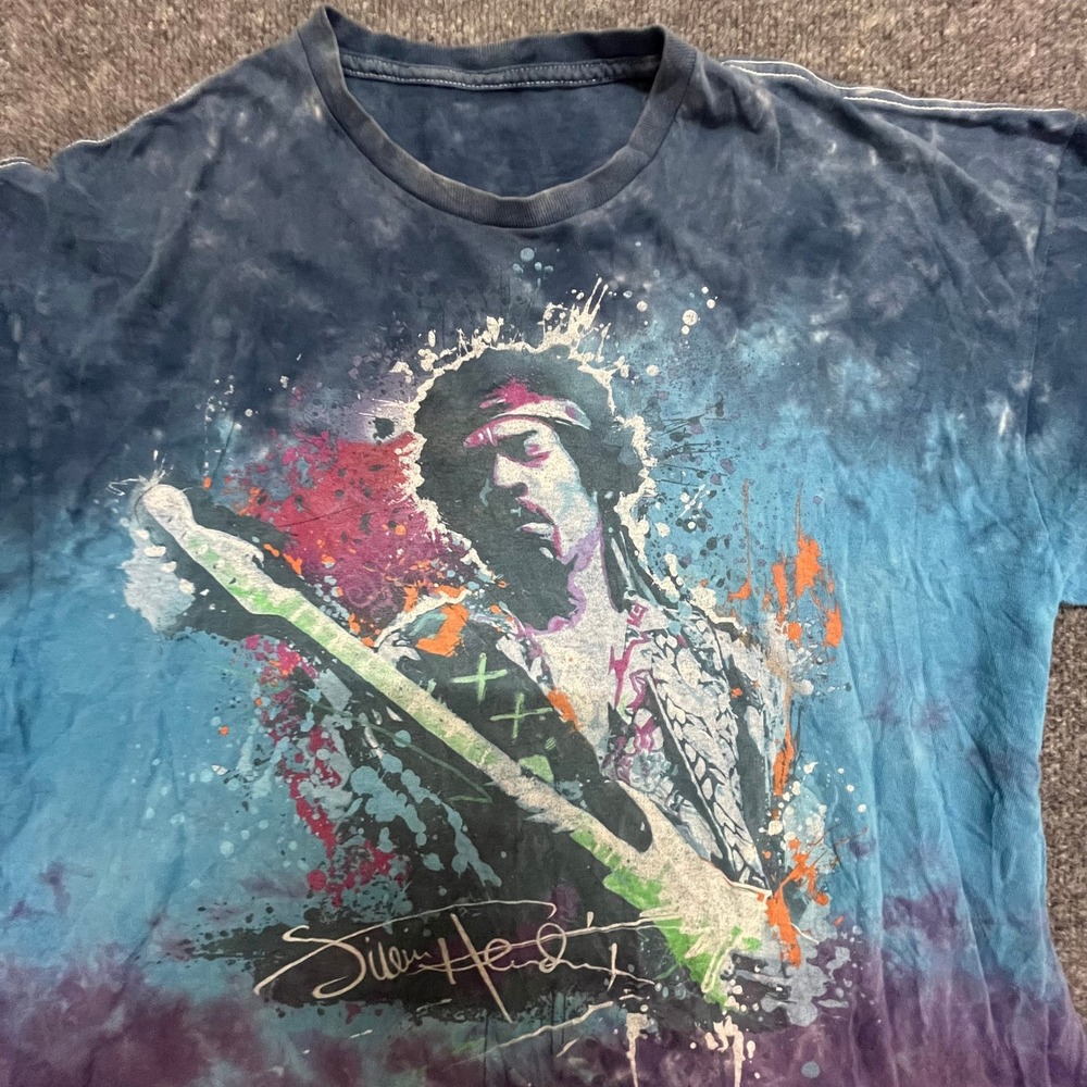 Liquid Blue T-Shirt Mens Size XL Blue Jimi Hendrix Tie Dye Graphic Rock Music